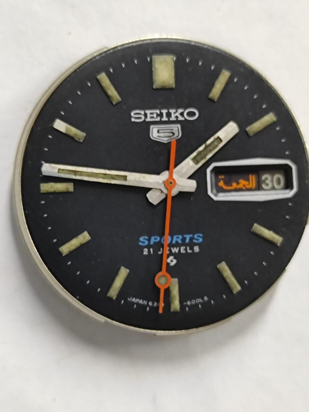 SEIKO 6319-6000 SPORTS Movement with Black Dial Working Used