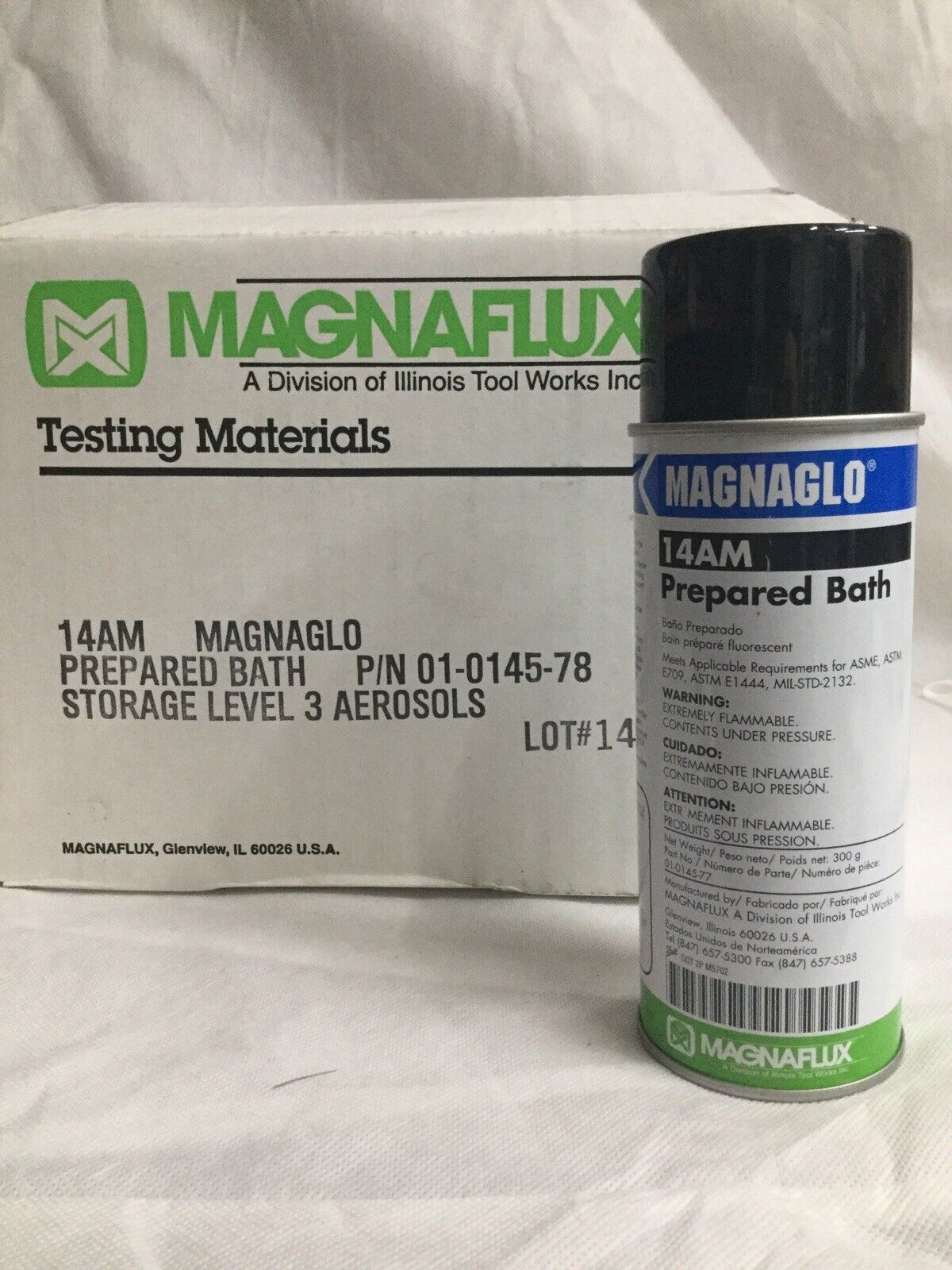 Magnaflux Testing Material Magnaglo 14AM Prepared Bath Aerosol Box Of 12 03/2016