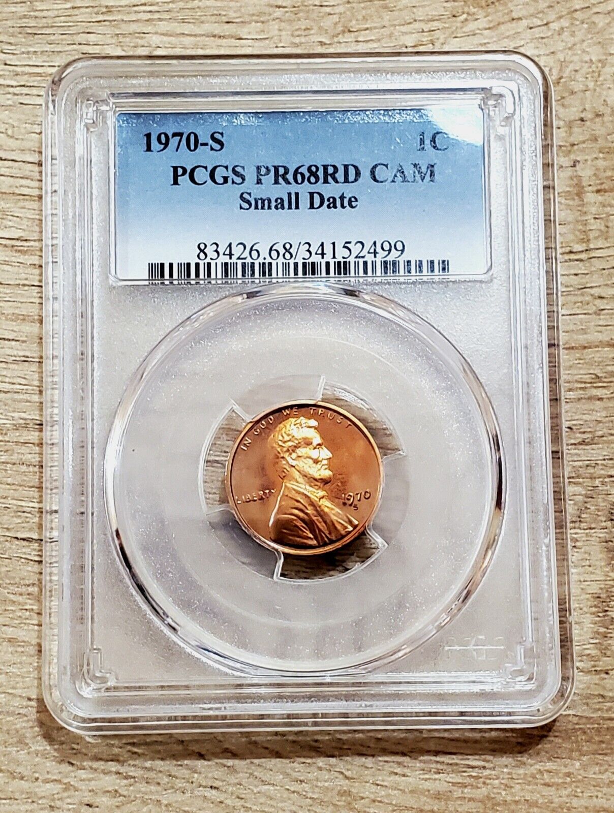 1970-S Lincoln Cent Small Date PR68RD CAM PCGS