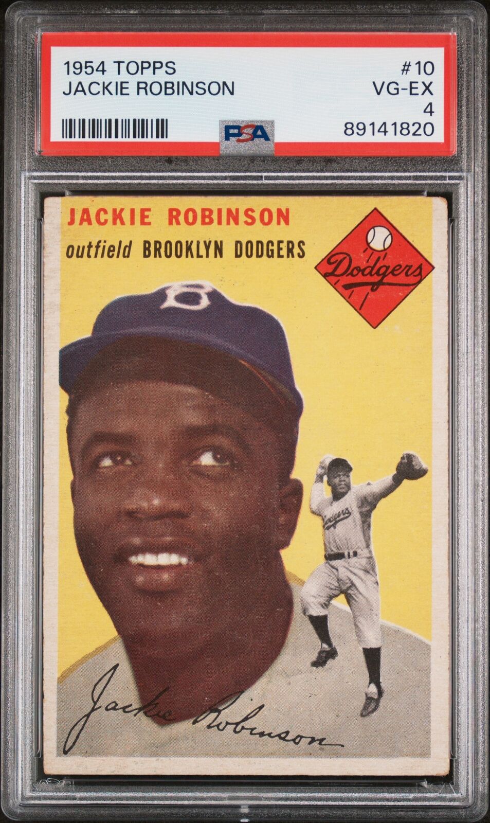 1954 Topps Jackie Robinson #10 PSA 4 VG-EX Brooklyn Dodgers
