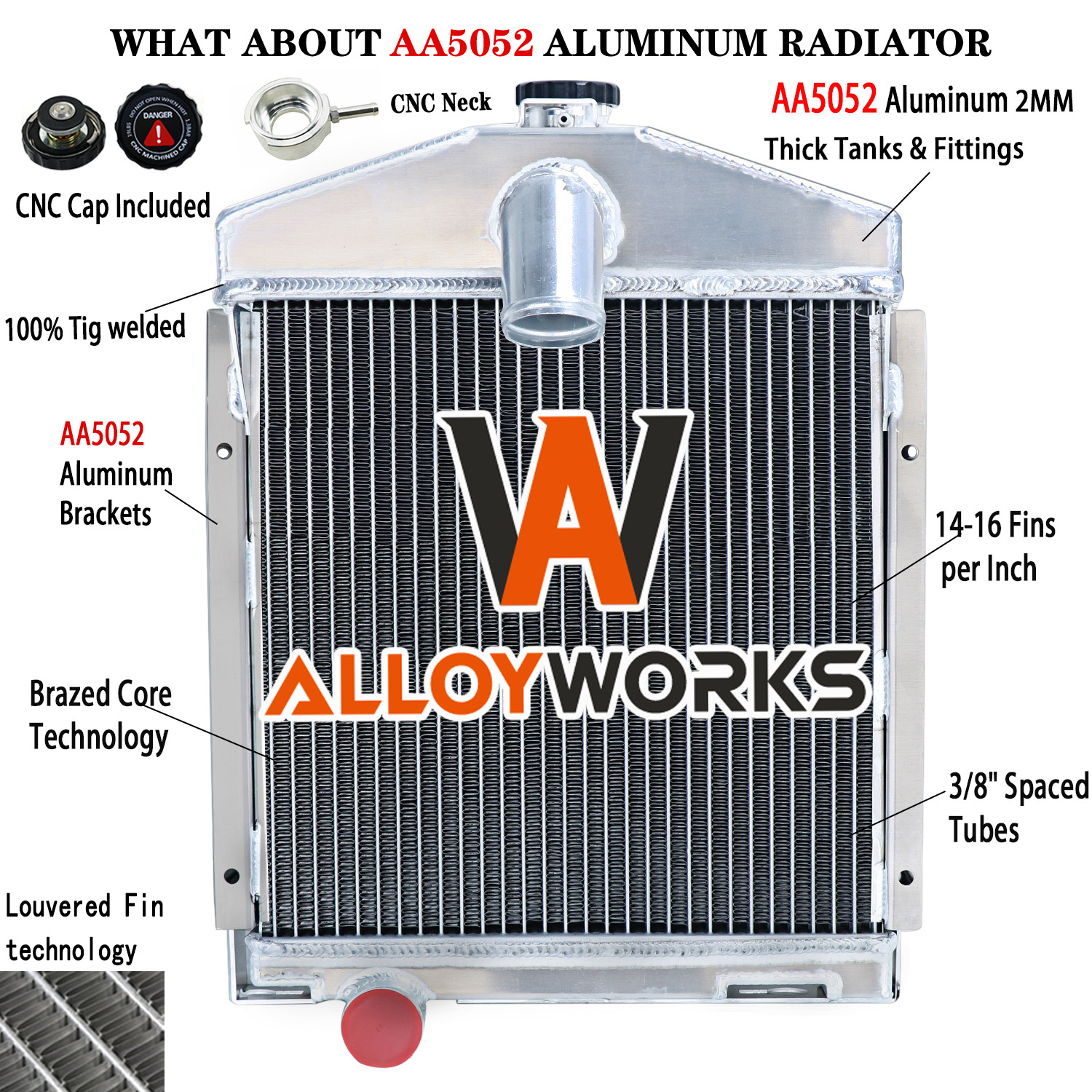 4 Row Radiator For International Farmall A-1 AV AV-1 100 130 200 230 Super A/C