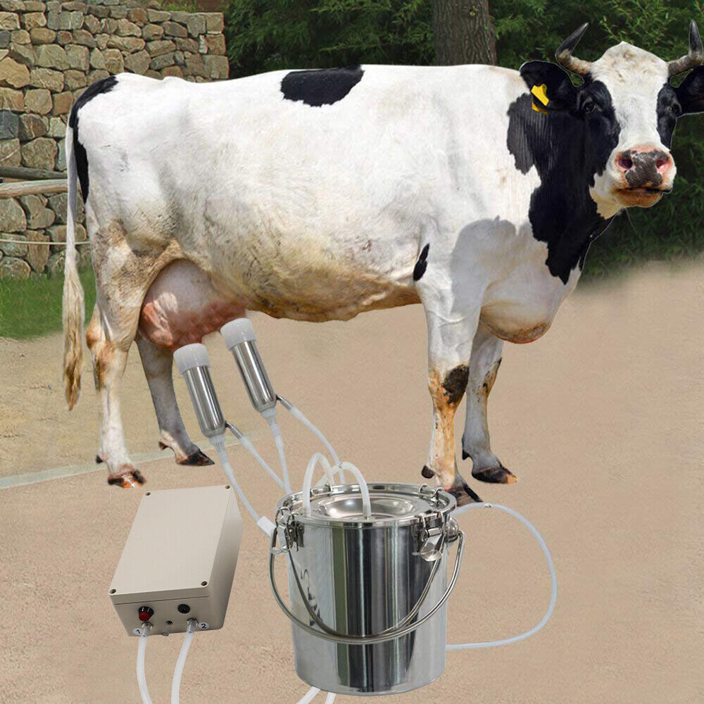 7L Farm Electric Portable Milking Machine Cow/Goat/Sheep Milker Vacuum Pump Tool