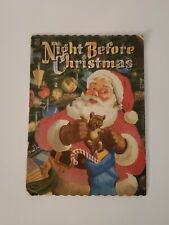1956 The Night Before Christmas Whitman Publishing Book Fuzzy Cover Vintage MCM picture