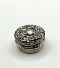 Antique Hallmarked Sterling Silver Pill Box By J & R Griffin, Chester, 1919 picture