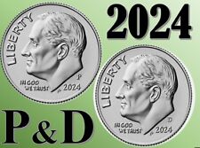 💰  2024 P & D Roosevelt Dime - 10 Cent - UNC - Set 2 coins picture