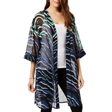 ALFANI NEW Women's Printed Sheer Kimono Casual Shirt Top TEDO picture