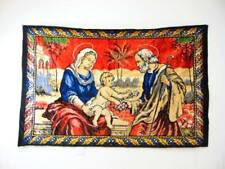 Vintage Italian Tapestry of the Holy Family Mary Jesus Joseph Rug Wall Hanging  picture