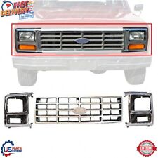 Front Grille + Headlight Bezel Trim Fits 1982-1986 Ford F-150 F-250 F-350 Bronco picture