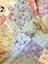 BEAUTIFUL COZY COTTAGE CHIC COUNTRY ROSE GREEN BLUE SHABBY FLORAL QUILT SET SHAM picture