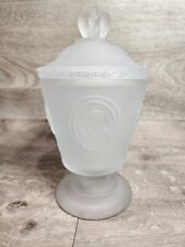 1976 FENTON U.S. Bicentennial Founding Father Frosted Glass Candy Compote  picture