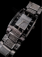 🔥NEW IN BOX Elgin Men's Silver & Black Crystal Paved Men's 40mm Watch picture