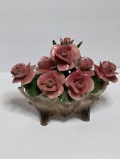 Vtg Nuova Capodimonte Flower Bouquet Vase Very Large Made In Italy Flowers  picture