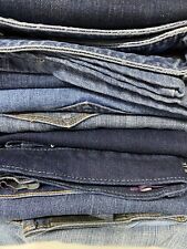 Bulk Denim Jeans Lot 10+ lb Mens Womens Scrap Crafting Blue Colored Black Gray picture