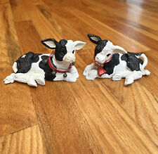 Vintage Kathy Wise Calf Sitting Figurine LOT OF 2 Cows Farm Animals Farmhouse picture