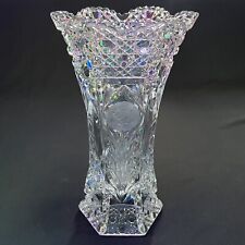American Brilliant ABP Cut Glass Crystal Large Corset Vase 10