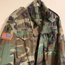 US Army Airborne Woodland Camouflage Field Jacket Medium RegularCoat Vintage picture