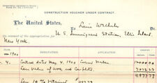 Ellis Island New York Architect 1900 Construction Document Voucher Contract picture