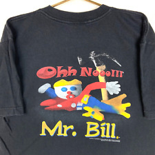 Vintage Mr Bill Get Hammered T-Shirt Size XL 1998 Black Double Sided 90s picture