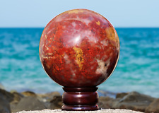115MM Large Natural Red Cobra Jasper Healing Power Aura Spirit Sphere Ball picture