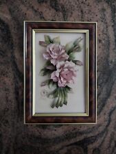 Vintage Framed Capodimonte Roses - Made in Italy - Rare - Signed picture