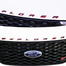 2pc Hood Letters Gloss Black Red Compatible with All 20-24 Ford Explorer Models picture