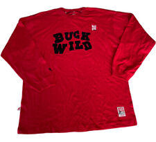 Meoshe Shirt Clothing Buck Wild Hip Hop Street Wear Mens XL Red Long Sleeve Vtg picture