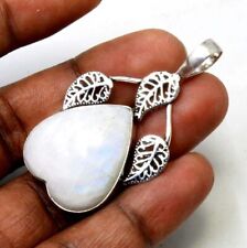 Heart Shape Rainbow Moonstone Pendent 925 Sterling Silver Natural Stone Pendent picture