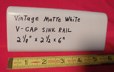 1 pc. *Vintage Matte White* V-Cap Ceramic Trim Tile: Counter Top Edging;  New picture