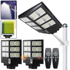 1/2Pack 600W Commercial Solar Street FloodLight LED Light Dusk To Dawn Road Lamp picture