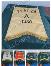 Masonic Order Of Malta Station Banners (B-L-D-R-A) Machine Embroidered Set Of 5 picture