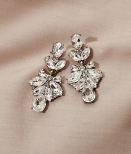 935 Silver Lab-Created CZ Gorgeous & Elegant Floral Inspired Women Drops Earring picture