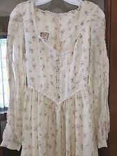 GUNNE SAX MAXI DRESS VINTAGE 70's Lace Sleeves SIZE 11 picture