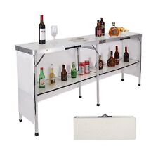 REDCAMP Extra Long Portable Bar Table with Bar Skirts and Storage Shelf, Pop-... picture