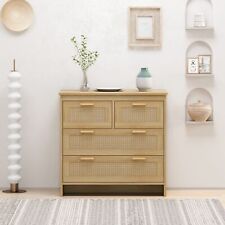 4 Drawers Rattan Cabinet for Bedroom, Living Room, Easy Assembly picture