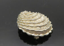 MEXICO 925 Sterling Silver - Vintage Shiny Clam Shell Motif Brooch Pin - BP3991 picture