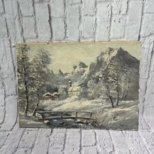 German winter Painting.  27.5 By 19.5. Vintage. Read Description picture