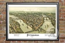 Vintage Pittsburgh, PA Map 1902 - Historic Pennsylvania Art - Old Industrial picture