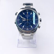 Classic New Marine Star Bulova Stainless Steel Men's 96B256 Blue Watch 43mm picture