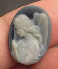 Vintage Blue Agate Angel Tiny Cameo Loose picture