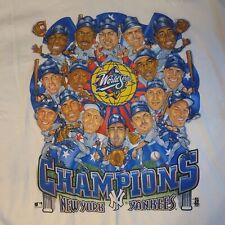 VINTAGE New York Yankees World Series 1998 Shirt Mens White Caricature 90s picture
