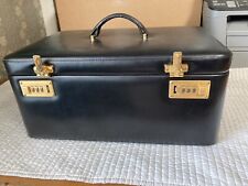 Crouch Fitzgerald Travel Jewelry Case Black Leather West Germany Locks Handle picture