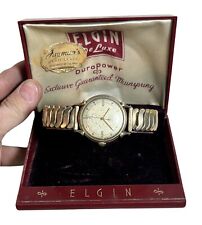 1960s Elgin Durapower 14k Gold Filled Automatic Watch WITH ORIGINAL BOX WORKS picture