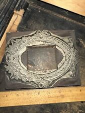 Print Block “Decorative Frame“ Lead Face Room For Type. Beautiful Flowers & Bow picture