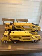 Vintage 1970's Mighty Tonka Car Carrier Hauler with Working Ramp Lift picture