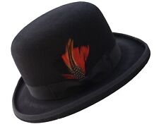 Derby Bowler 100% Wool Felt with Removable Feather Fedora Hat for Men picture