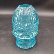 Rare Vintage Colonial Blue Fenton for LG Wright Eye Winker Two Piece Fairy Lamp picture