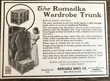 Antique 1905 ROMADKA WARDROBE TRUNK Vtg Print Ad~Train Travel Suitcase Milwaukee picture