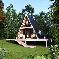 Modern A-Frame Cabin House Plan With AutoCAD File And PDF For Blueprint Plans picture