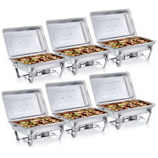 6 Pack 13.7QT Stainless Steel Chafer Chafing Dish Sets Bain Marie Food Warmer picture