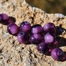 10 Vintage Pressed Glass Beads Amethyst Purple Givre German 6mm DIY Jewelry picture